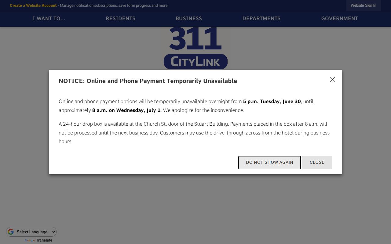 Winston-Salem phone directory CityLink 311 customer portal