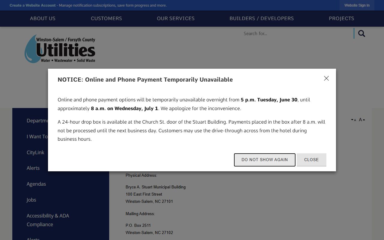 Winston-Salem phone directory Winston-Salem Forsyth County Utilities staff directory